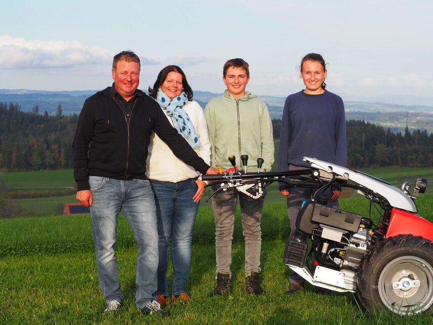 Bruno and Gaby Muff with son Lenny and apprentice Jasmin Bucheli. 